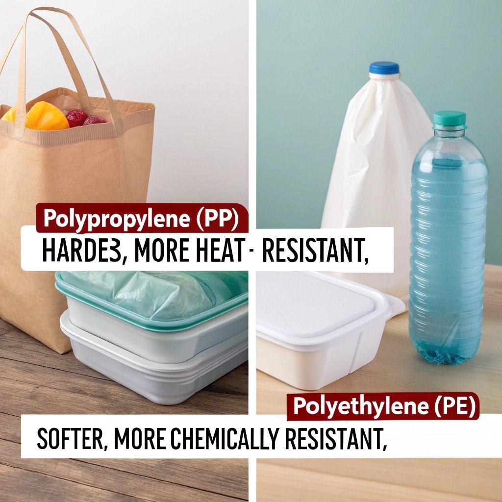Comparison of Polypropylene (PP) and Polyethylene (PE) highlighting key differences