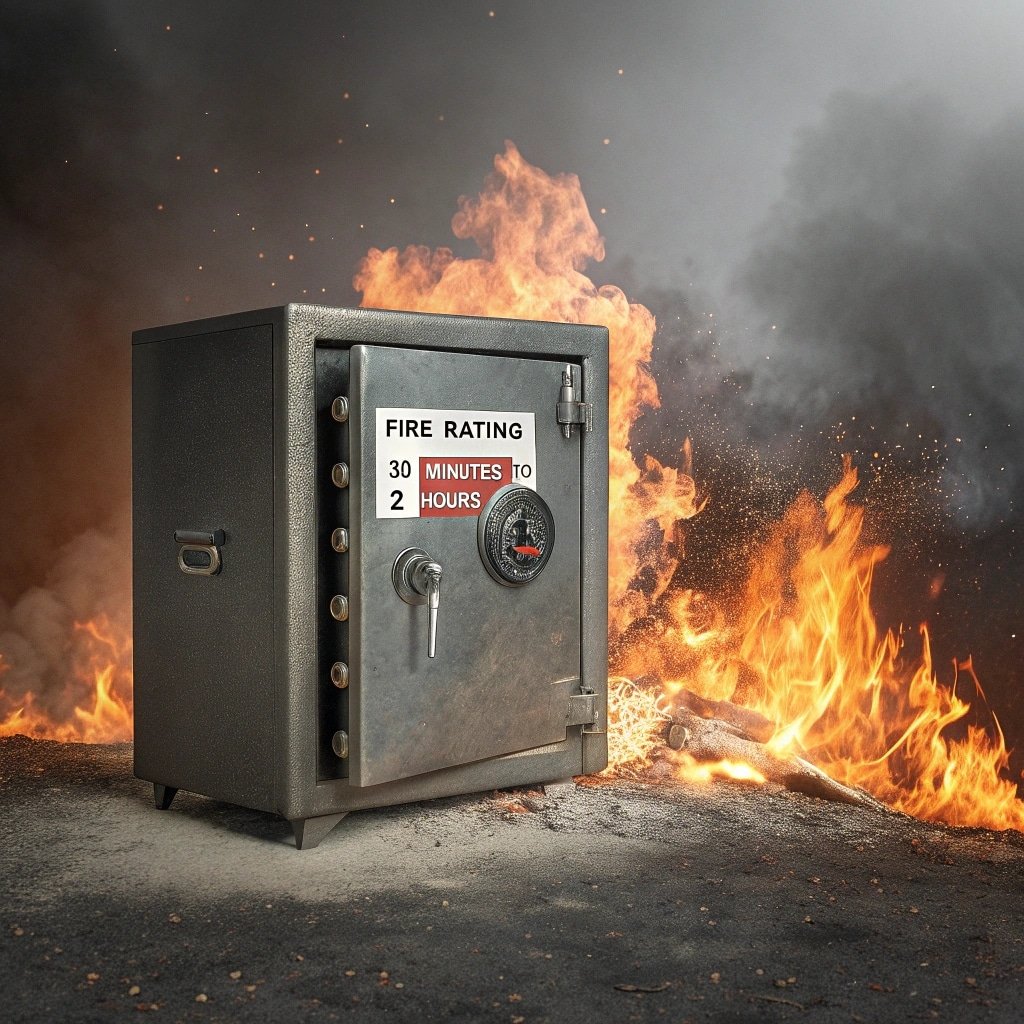 Fireproof safe with fire rating