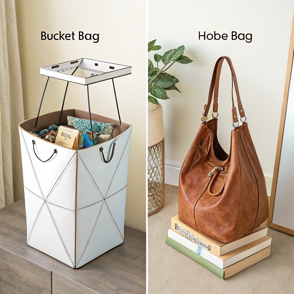 Comparison of bucket bag and hobo bag styles