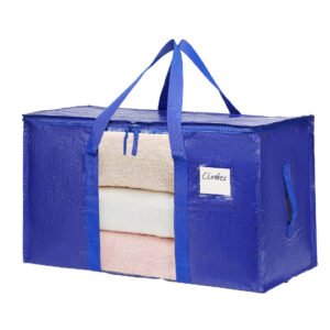 Blue window heavy-duty moving bags with clear front panel for easy identification