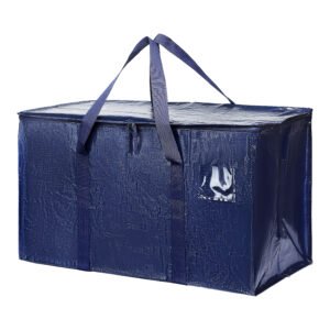 Navy blue moving bag for heavy load packing, waterproof, reusable and tear-resistant