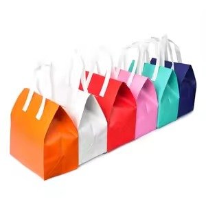 Colorful set of reusable insulated lunch tote bags with white handles, ideal for food takeaway, meal storage, and promotional packaging.