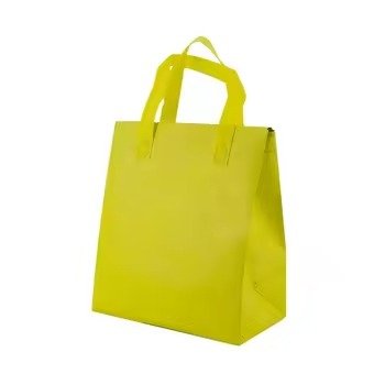 Yellow reusable lunch tote bag with handles, ideal for food storage, takeaway packaging, and daily meal carrying.