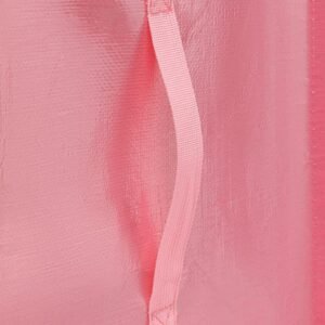 Reinforced side handle on pink moving bag for easy lifting and maneuverability during transport