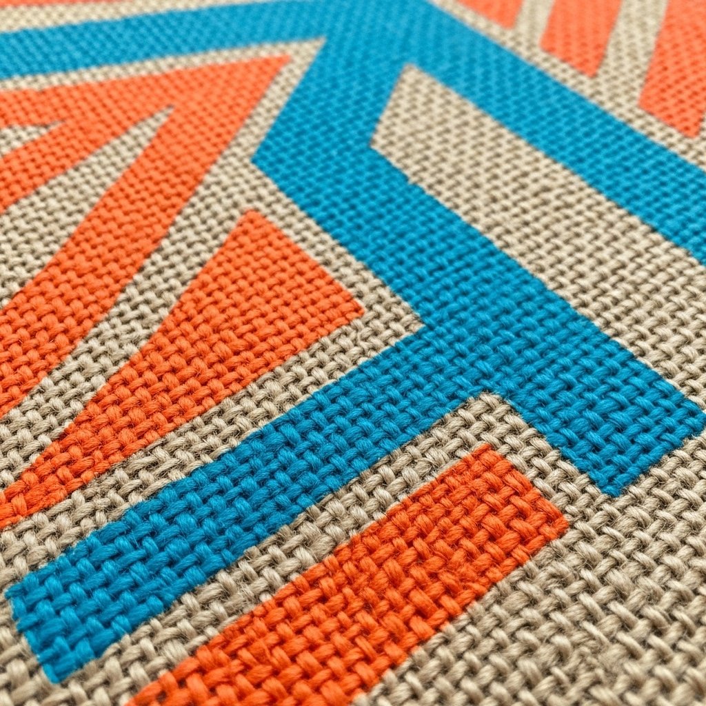 Bold Silk Screen Printing on Jute