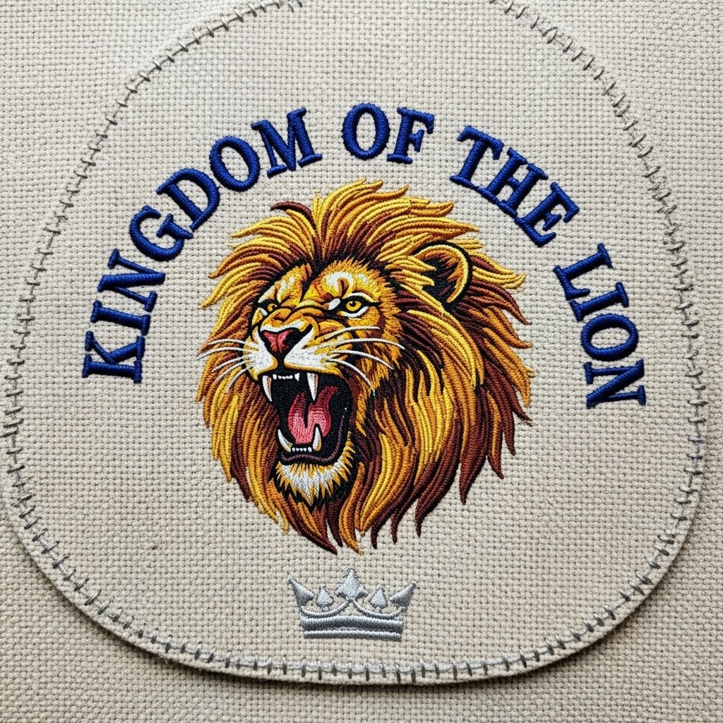 Detailed embroidery logo on heavy canvas