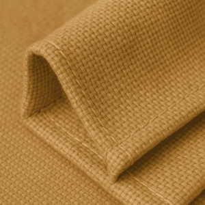 Neatly folded jute bag bottom corner with durable double-stitched seams