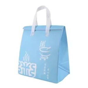 Light blue thermal bag with white Chinese characters Light blue thermal bag with white Chinese characters