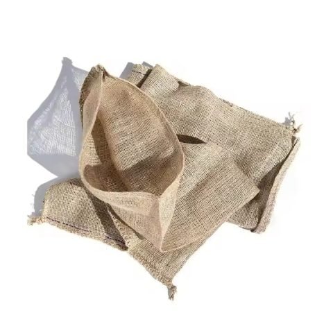Open flat jute fabric bags, reusable eco-friendly sack pouches for storage or crafts